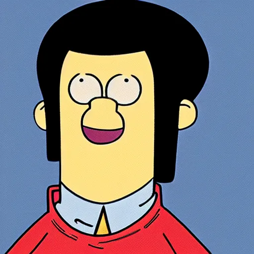 Prompt: a screenshot of a man with black hair from adventure time. cartoon network. character design.