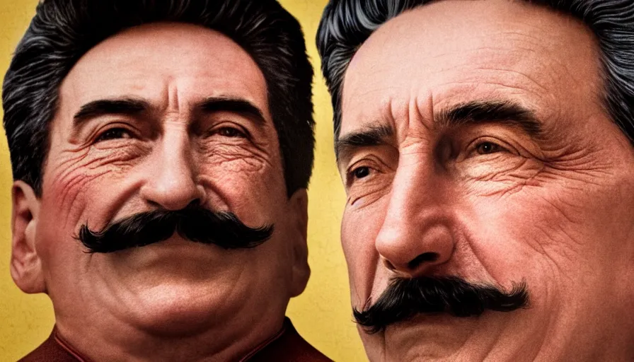 Prompt: hyper-realistic and anamorphic 2010s movie still close-up portrait of Josef Stalin, by Paolo Sorrentino, Leica SL2 50mm, beautiful color, high quality, high textured, detailed face