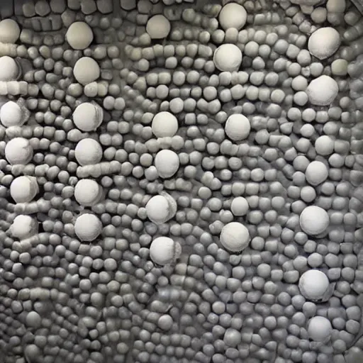 Prompt: wall of baseballs shaped like a tidal wave