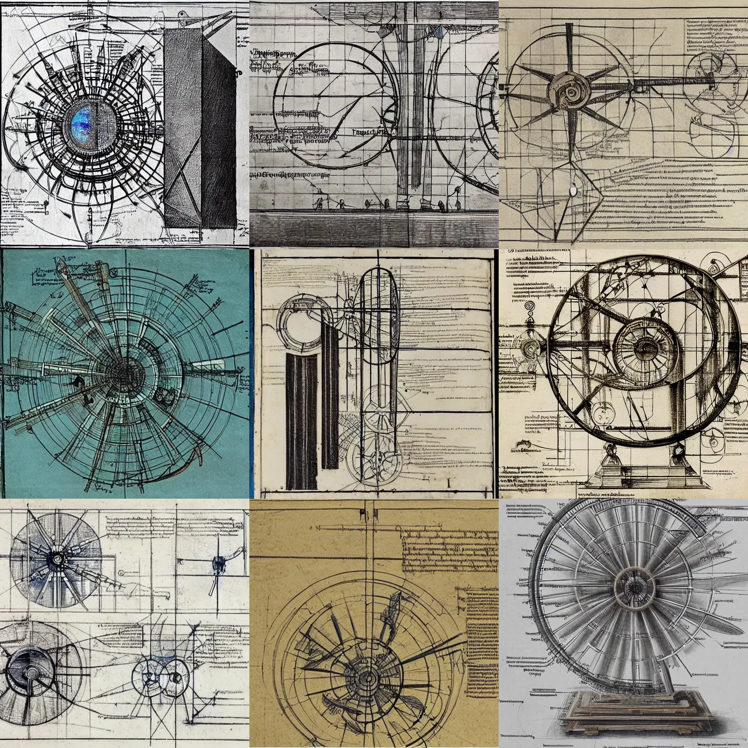 Prompt: detailed working blueprint for a perpetual motion machine, Leonardo DaVinci