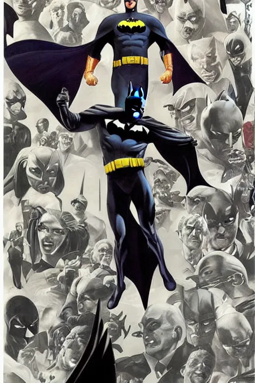 Image similar to !dream full body batman character design by Alex Ross