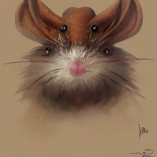 Image similar to portrait character design, a cute feathered mouse ashigaru plumed by brian froud, portrait studio lighting by jessica rossier and brian froud and gaston bussiere