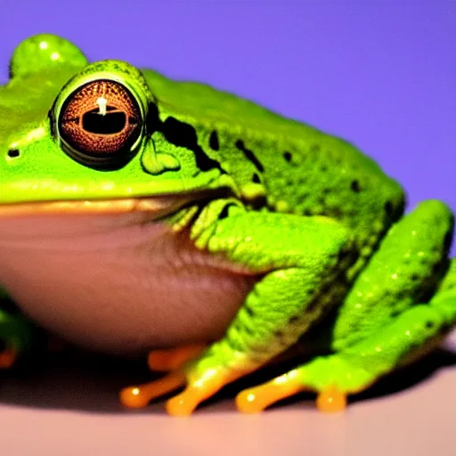 Image similar to mark zuckerberg introducing the Facebook Frog: a live frog