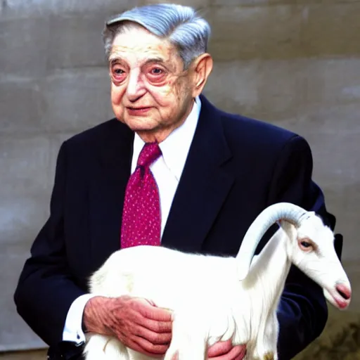 Prompt: george soros goat in suit