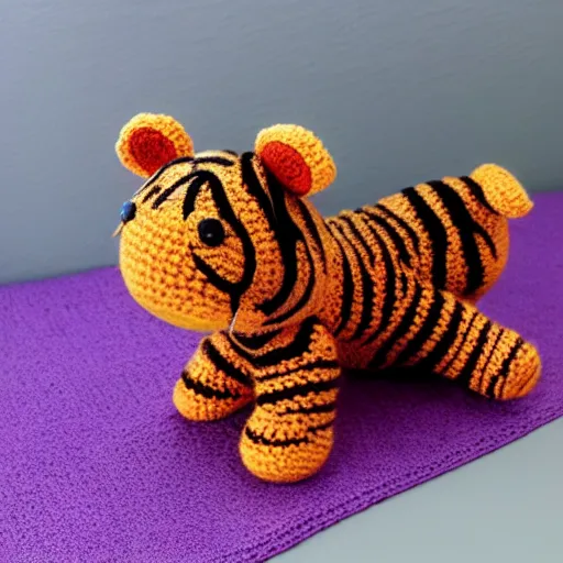 Image similar to crochet tiger wearing a jumper