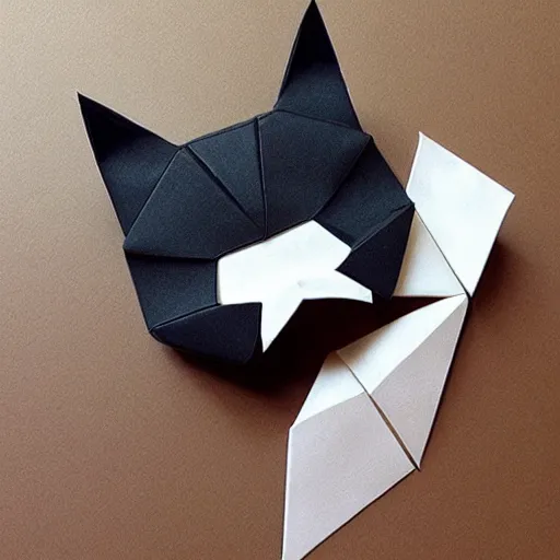 Prompt: cat origami in 8 k very awesome detail
