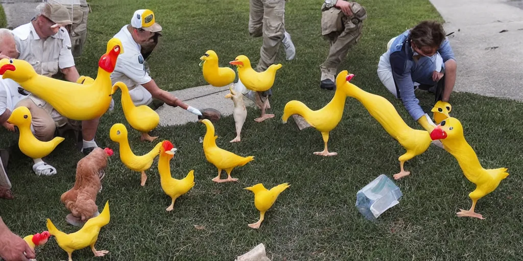 Prompt: The FBI searches Mar-a-Lago and finds rubber chickens