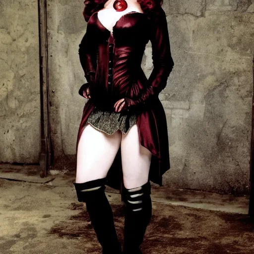 Prompt: full body photo of christina hendricks as a vampire warrior,