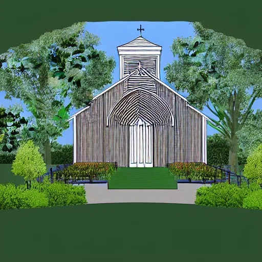 Prompt: plan drawing of church inspired by nature