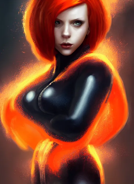 Image similar to biohazard portrait of black widow orange hair girl bioshock, au naturel, hyper detailed, digital art, trending in artstation, cinematic lighting, studio quality, smooth render, unreal engine 5 rendered, octane rendered, art style by klimt and nixeu and ian sprigger and wlop and krenz cushart