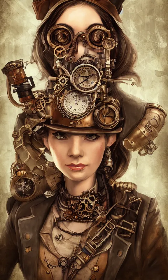 Image similar to steampunk scientist, portrait, medium shot, digital art, concept art, fantasy art, highly detailed, hd wallpaper, hdr, artstation, deviantart, behance