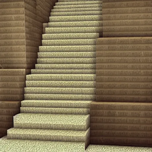 minecraft stairs made out of minecraft dirt, Stable Diffusion