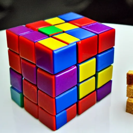 Prompt: peanut butter and jelly sandwich, Rubik's cube
