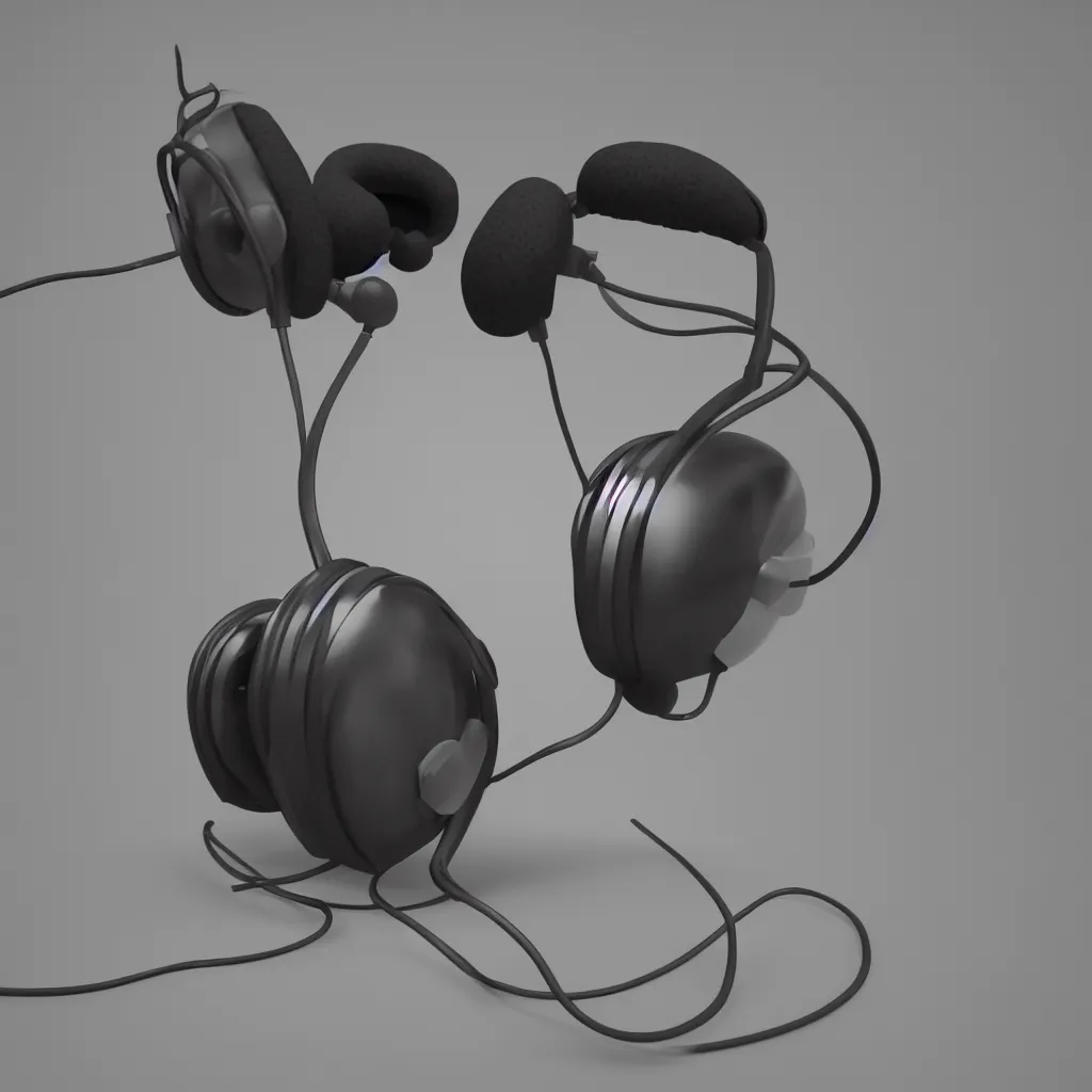 Image similar to 3 d render of studio headphones, ultrarealistic, conept art, artstation, industrial design