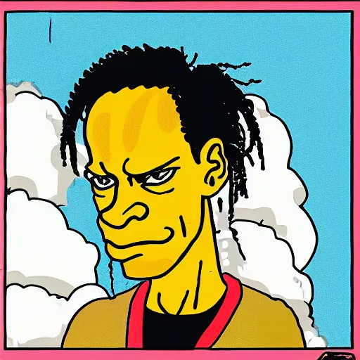 travis scott drawn in the style of the simpsons | Stable Diffusion ...