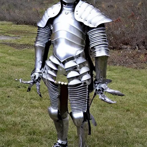 Prompt: knight wearing armor made entirely of human bones