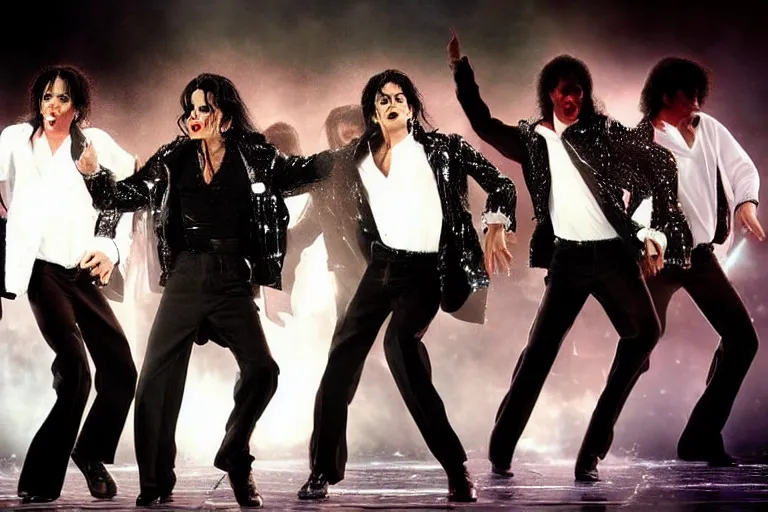 Image similar to Hyper Realistic Michael Jackson this is it 2009 July performance at O2 arena London, 4K