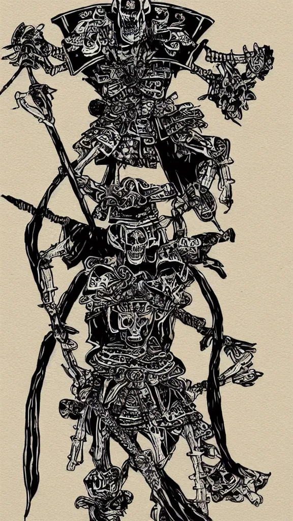 Image similar to skeleton samurai