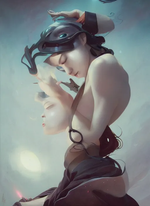 Image similar to Lee Jin-Eun by Peter Mohrbacher, rule of thirds, seductive look, beautiful, in intergalactic hq