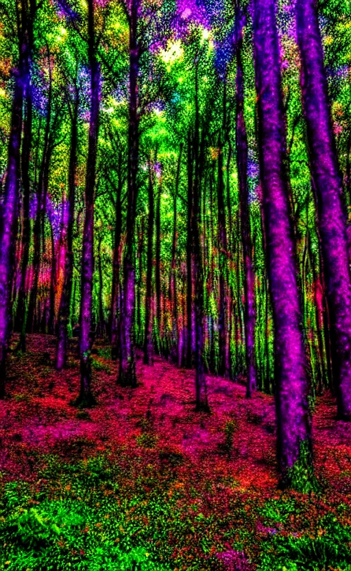 Image similar to trippy psychedelic enchanged forest