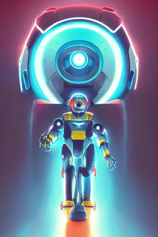 Image similar to metabots medabots medarotto medarot robot minimalist comics helmet mask neon cybereye, behance hd by jesper ejsing, by rhads, makoto shinkai and lois van baarle, ilya kuvshinov, rossdraws global illumination ray tracing hdr radiating a glowing aura