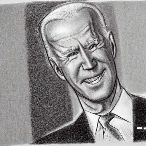 Image similar to milt kahl pencil sketch of joe biden