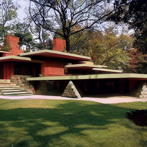 Image similar to house designed by frank lloyd wright