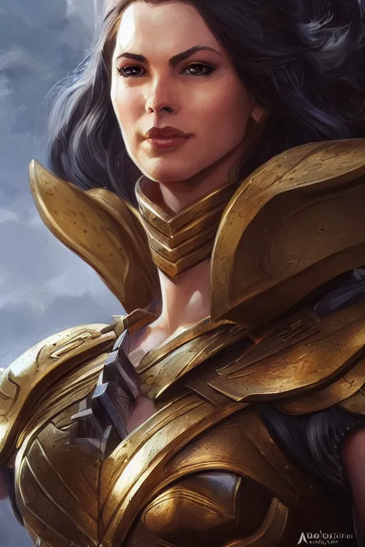 Image similar to amazon valkyrie athena, d & d, fantasy, portrait, highly detailed, headshot, digital painting, trending on artstation, concept art, sharp focus, illustration, art by artgerm and greg rutkowski and magali villeneuve