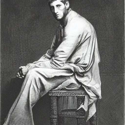 Prompt: lapo elkann painted by gustave dore