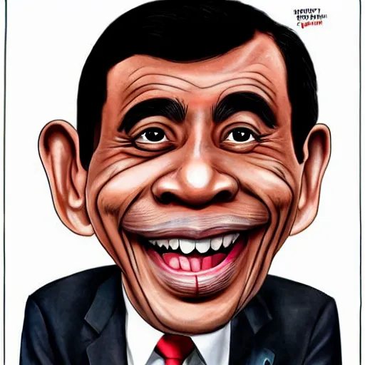 Prompt: caricature of jokowi by Mort Drucker, mad magazine, indonesia, colored with watercolor, artstation