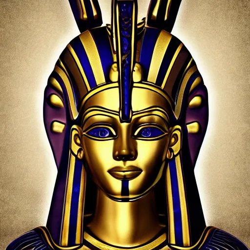 Image similar to egypt god, anubis, head, light circles, degital art, artstation, highly detailed, perfect lightning