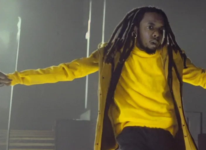 Image similar to kendrick lamar in a yello music video