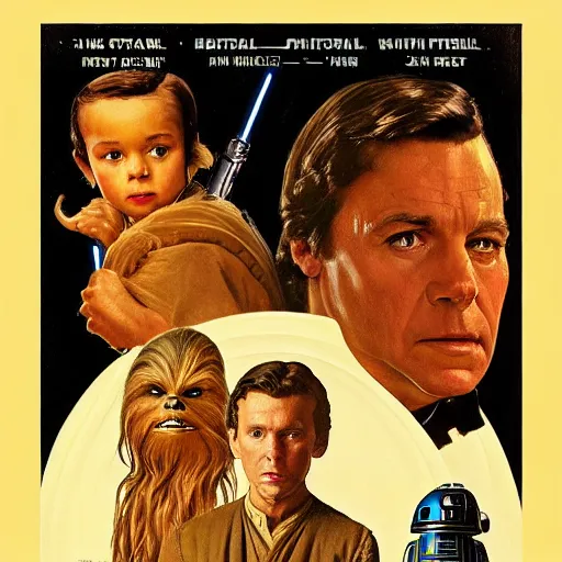 Image similar to star wars movie poster in the style of norman rockwell, detailed painting, 8 k