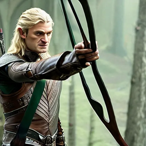 Image similar to epic high quality Nathan Fillion as legolas, fire