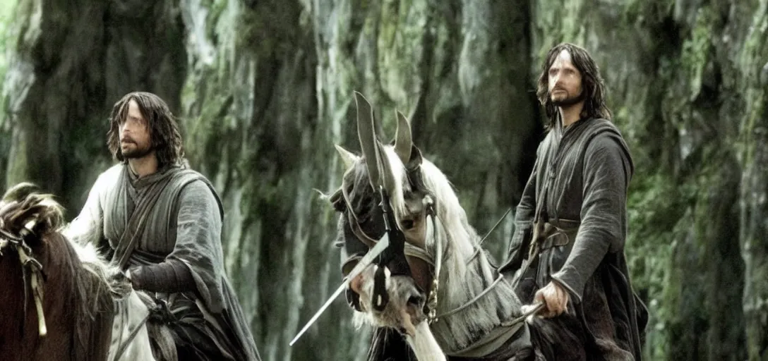 Image similar to still of felicity jones as aragorn in the lord of the rings ( 2 0 0 1 )