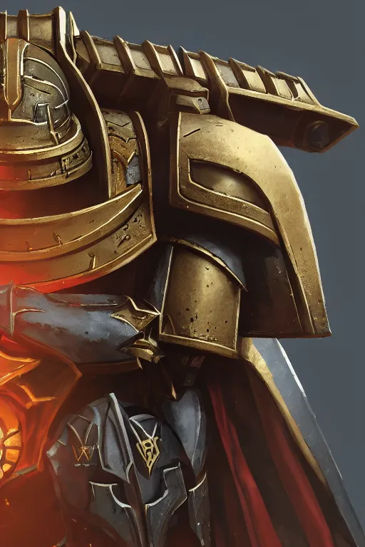 Image similar to armor portrait heros warhammer 4 0 k horus heresy fanart - the primarchs emperor by johannes helgeson animated with vfx concept artist & illustrator global illumination ray tracing hdr fanart arstation zbrush central hardmesh 8 k octane renderer comics stylized