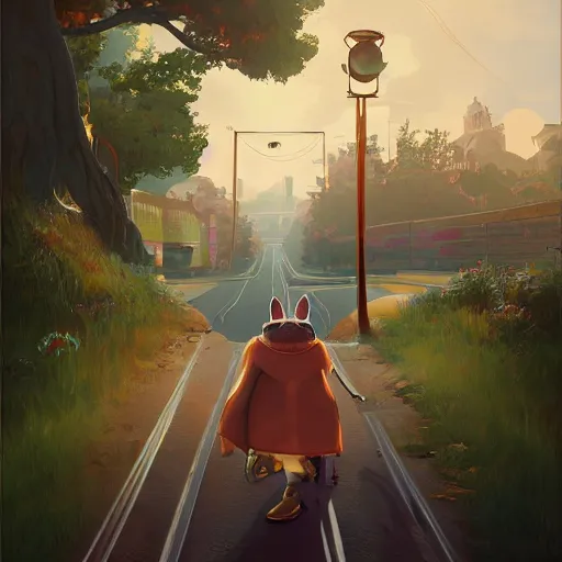 Image similar to Bad Bunny in Kino’s Journey (2003), award winning, trending on artstation, trending on cgsociety, highly detailed