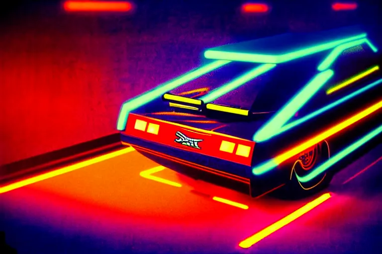 Image similar to stylized poster of a single gnx grand national, thick neon lights, ektachrome photograph, volumetric lighting, f 8 aperture, cinematic eastman 5 3 8 4 film