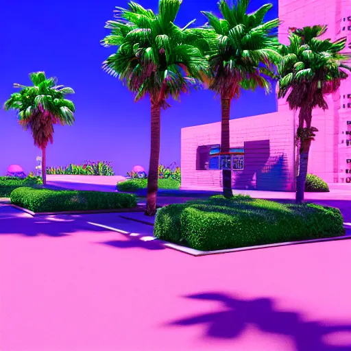 Prompt: vaporwave 9 0 s, highly detailed, 3 d render, vray, octane, realistic lighting, photorealistic