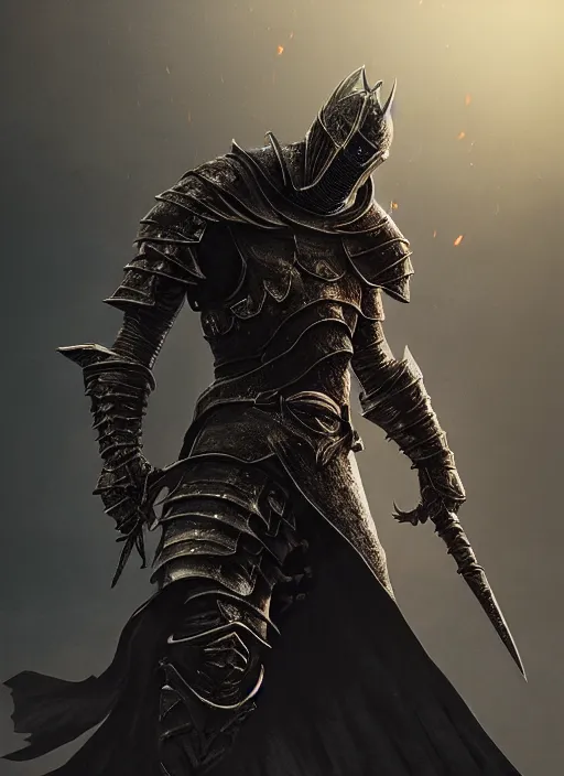 Prompt: dark souls knight, full body, award winning, highly detailed, sharp focus, cinematic lighting, unreal engine 5, octane render, art by wlop and artgerm and greg rutkowski, masterpiece, trending on artstation, 8 k