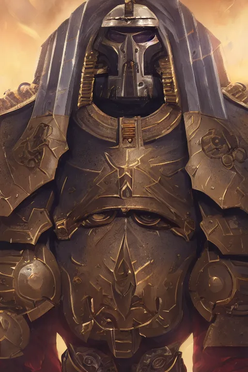 Image similar to armor portrait heros warhammer 4 0 k horus heresy fanart - the primarchs emperor by johannes helgeson animated with vfx concept artist & illustrator global illumination ray tracing hdr fanart arstation zbrush central hardmesh 8 k octane renderer comics stylized