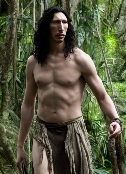 Image similar to adam driver as tarzan