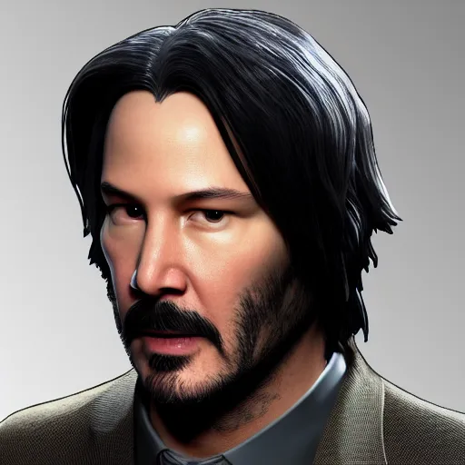 Image similar to Keanu Reeves as a Mario, figurine, studio lighting, blender, octane render, high quality, high detailed, 8k, artstation,