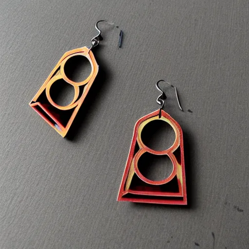 Image similar to segmented 2d laser cut earrings, wiccan symbols