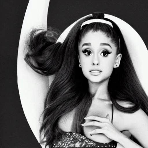 Prompt: ariana grande in 1979 tv commercial