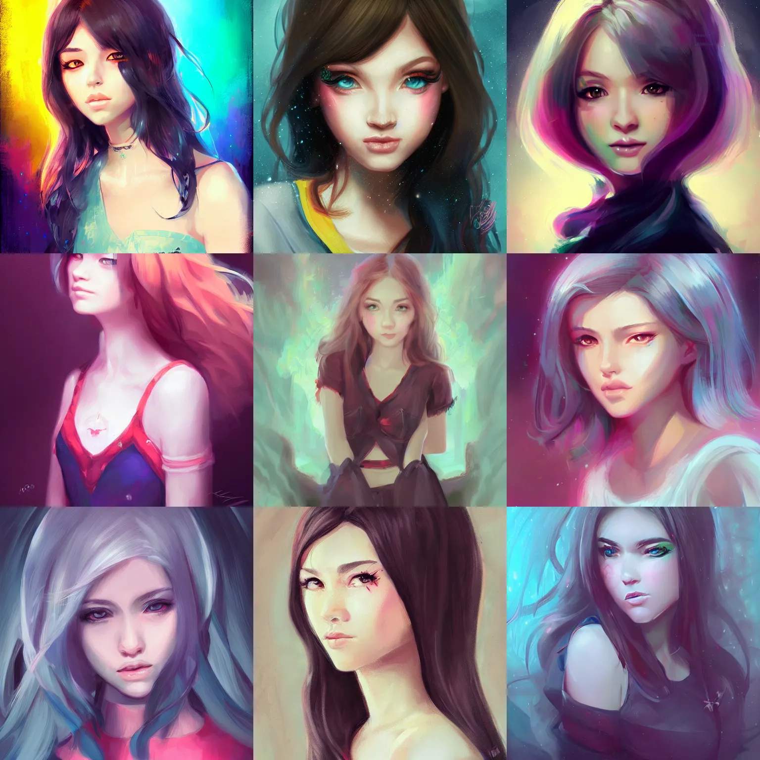 Image similar to portrait of teen girl, art by Ross tran