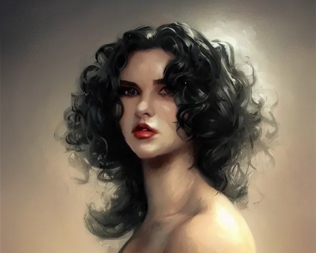 Image similar to portrait of yennefer as a beautiful female bodybuilder amazon with plump lips, elegant, fantasy, hd shot, digital portrait, beautiful, artstation, comic style, by artgerm, guy denning, jakub rozalski, magali villeneuve and charlie bowater