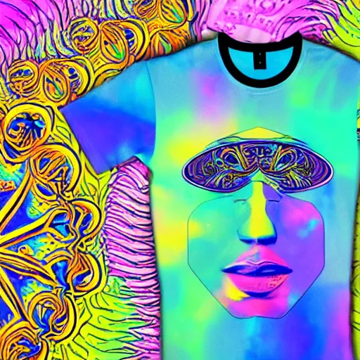 Prompt: trippy t - shirt design