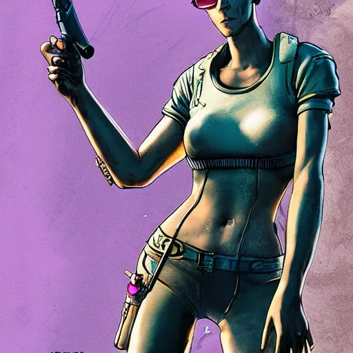 Image similar to Maria. cyberpunk mercenary smoking a cigar. Style of James Gurney and Mœbius. (Cyberpunk 2077. Blade Runner. Apex Legends. The matrix)