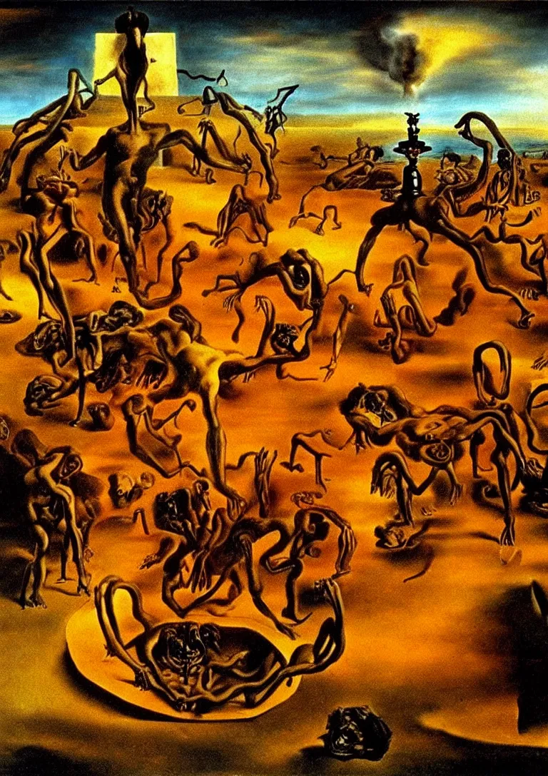 Prompt: Hell by Dali. Masterpiece.